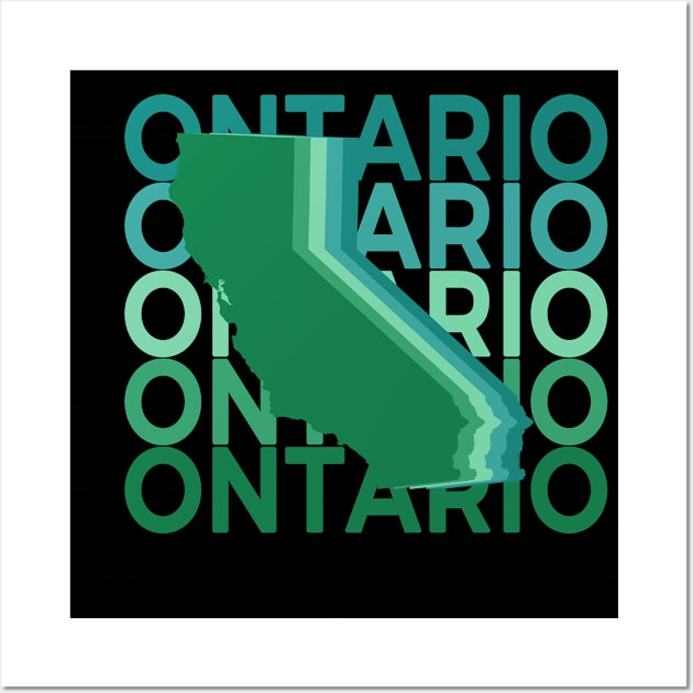 Ontario California Green Repeat Wall Art by easytees